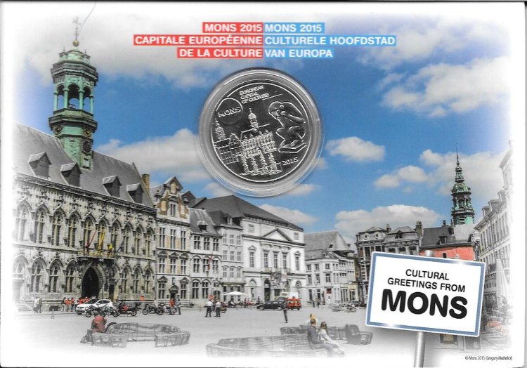 Monedas - Euros - 5€ - Belgica - Año 2015 - Capital Cultural Europa - Click en la imagen para cerrar