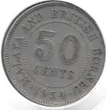 Monedas - Europa - Gran BretaÃ±a ( Malaya) - 4.1 - 1954 - 50 Ct