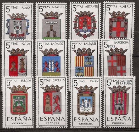 Sellos - Países - España - 2º Cent. (Series Completas) - Estado Español - 1962 - 1406/17 - ** - Click en la imagen para cerrar