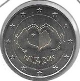 Monedas - Euros - 2€ - Malta - SC - Año 2016 - Amor