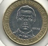 Monedas - America - Rep.Dominicana - 089 - Año 2008 - 5 pesos