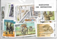Temas - Elefantes - 100 Sellos diferentes