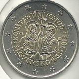 2€ - Eslovaquia - SC - Año 2013 - Santos Constantino y Metodio