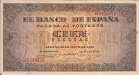 Billetes - España - Estado Español (1936 - 1975) - 100 ptas - 485 - EBC- - Año 1938 - Mayo - num ref: H5399652