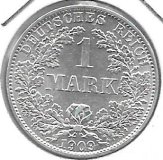 Monedas - Europa - Alemania - 14 - 1909A - Marco - Plata