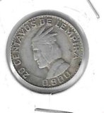 Monedas - America - Honduras - 73 - 1952 - 20 ctv - plata
