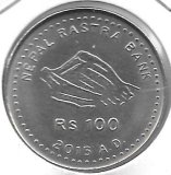 Monedas - Asia - Nepal - - 2015 - 100 Rupias