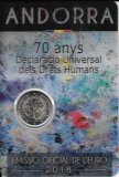 Monedas - Euros - 2€ - Andorra - SC - Año 2018 - Derechos Humanos