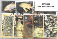 Paises - Africa - Senegal - 100 sellos diferentes