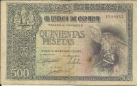 Billetes - España - Estado Español (1936 - 1975) - 500 ptas - 501 - MBC+ - Año 1940 (21/10/1940) - num ref: 1299143