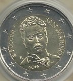 Monedas - Euros - 2€ - San Marino - SC - Año 2014 - Giacomo Puccini