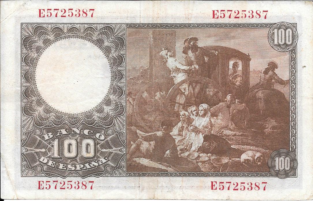 Billetes - EspaÃ±a - Estado EspaÃ±ol (1936 - 1975) - 100 ptas - 490 - mbc+ - 1948 - 100 pesetas - num. ref: E5725387 - Click en la imagen para cerrar