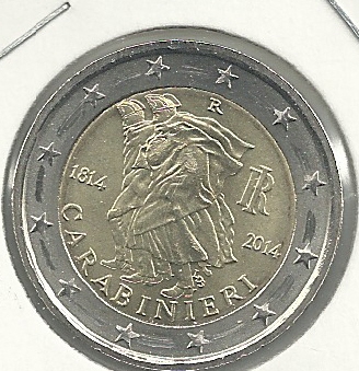 Monedas - Euros - 2€ - Italia - Año 2014 - Carabinieri