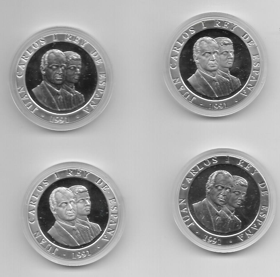 Monedas - Juegos Olimpicos - Barcelona 1992 - Serie 3 - Conjunto 4 monedas 2000 pesetas - Bolos, Jinete , Llama Olimpica y Tenis - Click en la imagen para cerrar