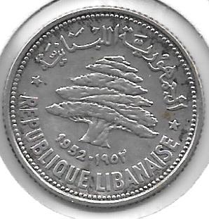 Monedas - Asia - Libano - 17 - Año 1952 - 50 Piastras - Click en la imagen para cerrar