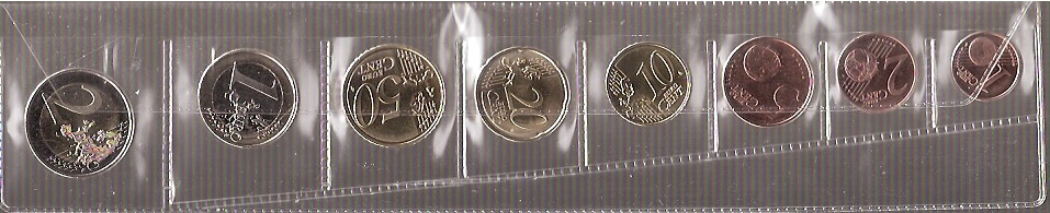 Colección en tiras - Estonia - Año 2011 - 8 monedas - Click en la imagen para cerrar