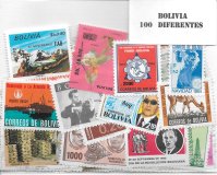 Paises - America - Bolivia - 100 sellos diferentes
