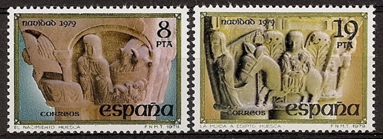 Sellos - Países - España - 2º Cent. (Series Completas) - Juan Carlos I - 1979 - 2550/51 - ** - Click en la imagen para cerrar