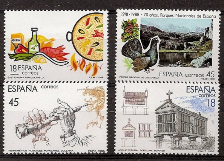 Sellos - Países - España - 2º Cent. (Series Completas) - Juan Carlos I - 1988 - 2935/38 - ** - Click en la imagen para cerrar