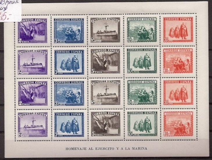 Sellos - Países - España - 1º Cent. (Series Completas) - 0849 - ** - Click en la imagen para cerrar