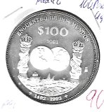 Monedas - America - Mexico - 540 - 1991 - 100 pesos - plata