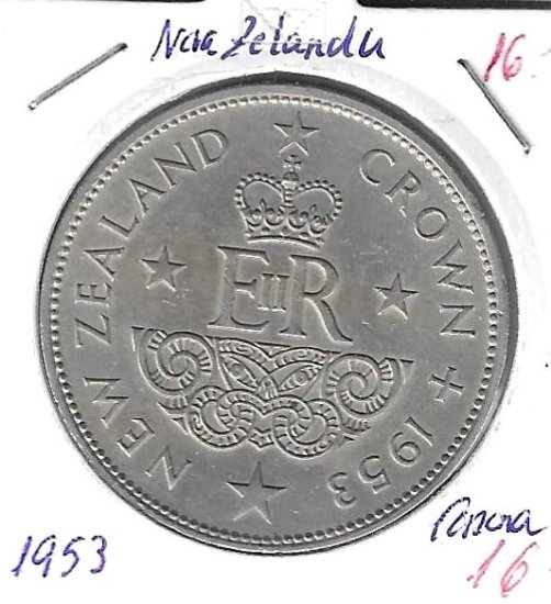 Monedas - Oceania - Nueva Zelanda - 30 - 1953 - corona - plata - Click en la imagen para cerrar