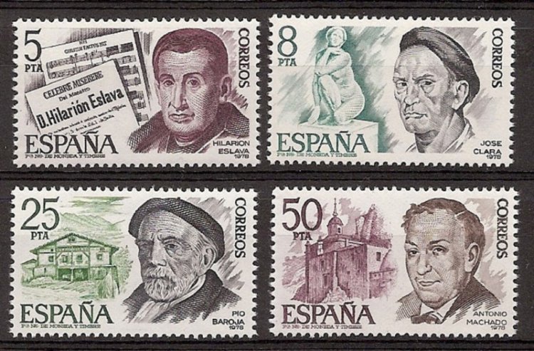 Sellos - Países - España - 2º Cent. (Series Completas) - Juan Carlos I - 1978 - 2456/59 - ** - Click en la imagen para cerrar