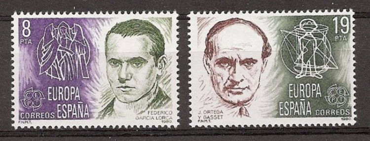 Sellos - Países - España - 2º Cent. (Series Completas) - Juan Carlos I - 1980 - 2568/69 - ** - Click en la imagen para cerrar