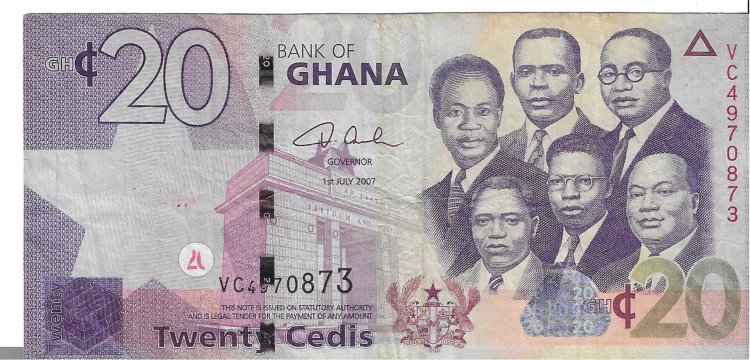 Billetes - Africa - Ghana - 40a - MBC - 2007 - 20 cedi - Num.ref: VC4970873 - Click en la imagen para cerrar