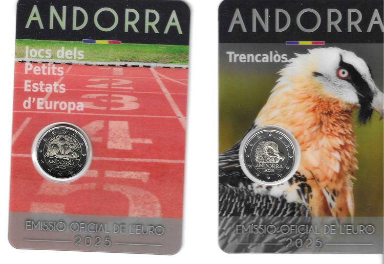 Monedas - Euros - 2€ - Andorra - SC - 2025 - Conjunto 2 monedas - Joc dels Petits Estats Europa + Trencalos - Click en la imagen para cerrar