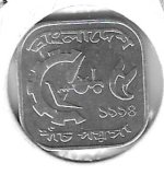 Monedas - Asia - Bangla Desh - 10 - 1974 - 5 poisha