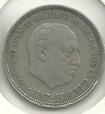 Monedas - España - Estado Español (18-VII-1936 / 20 - 005 pesetas - 308 - Año 1957*59