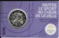 Monedas - Euros - 2€ - Francia - SC - 2021 - JJOO Parí­s 2024 - Lila