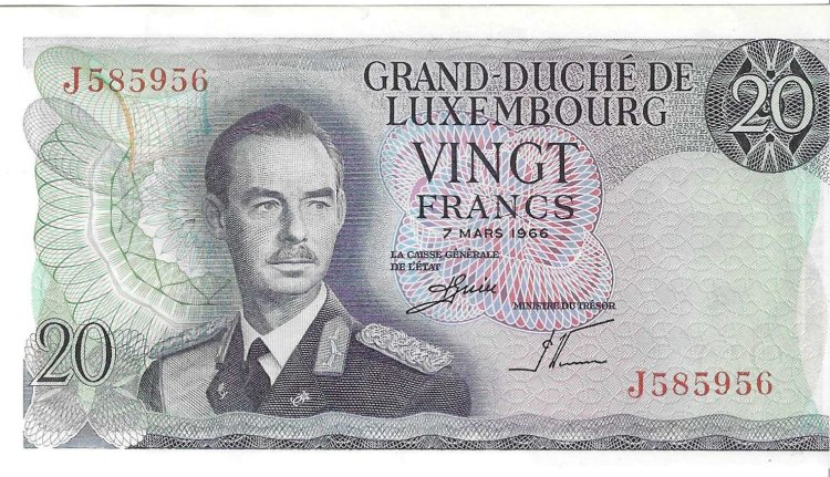 Billetes - Europa - Luxemburgo - 54 - SC - 20 francos - Num.ref: J585956 - Click en la imagen para cerrar