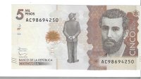 Billetes - America - Colombia - 459 - SC - 2016 - 5000 pesos - Num.ref: AC98694250