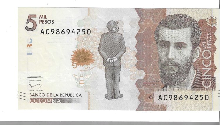 Billetes - America - Colombia - 459 - SC - 2016 - 5000 pesos - Num.ref: AC98694250 - Click en la imagen para cerrar