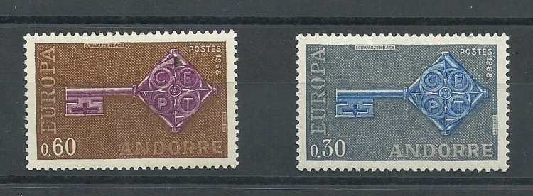 Andorra - Correo Francés - Series completas - ** - 1968 - 208/09 - Click en la imagen para cerrar