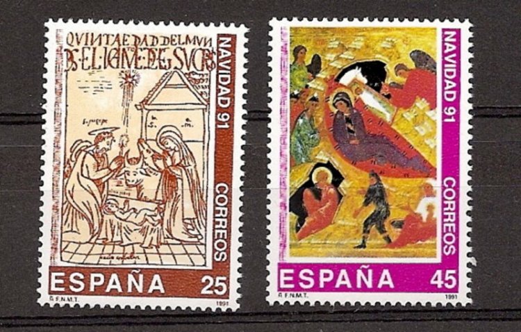 Sellos - Países - España - 2º Cent. (Series Completas) - Juan Carlos I - 1991 - 3142/43 - ** - Click en la imagen para cerrar