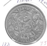 Monedas - Europa - Belgica - 24 - 1871 - 5 francos - plata