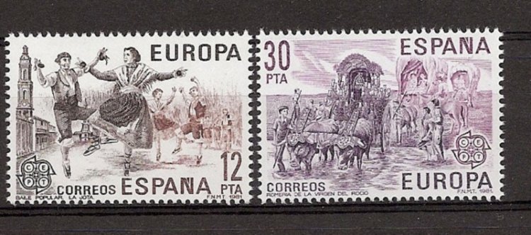 Sellos - Países - España - 2º Cent. (Series Completas) - Juan Carlos I - 1981 - 2615/16 - ** - Click en la imagen para cerrar