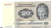 Billetes - Europa - Dinamarca - 49H - SC - 1967 - 20 corona - Num.ref: C8881N