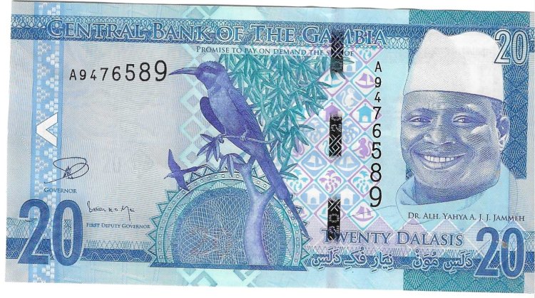 Billetes - Africa - Gambia - 33 - SC - 2015 - 20 dolares - Num.ref: A9476589 - Click en la imagen para cerrar