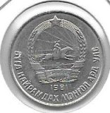 Monedas - Asia - Mongolia - 31 - Año 1981 - 15 mongo