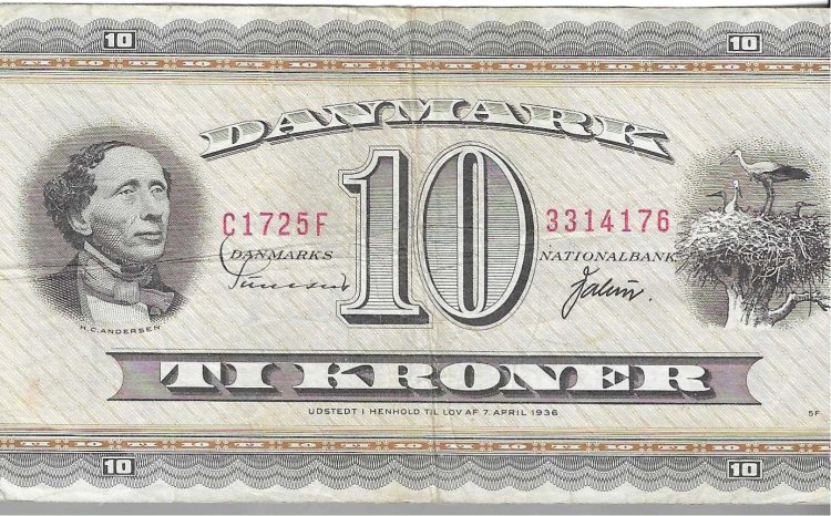 Billetes - Europa - Dinamarca - 44 - MBC - 10 coronas - Num.ref: C1725F - Click en la imagen para cerrar