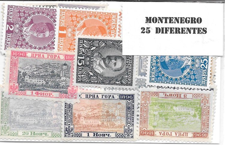 Paises - Europa - Montenegro - 25 sellos diferentes - Click en la imagen para cerrar