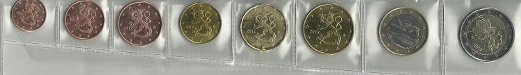 Colecci&oacute;n en tiras - Finlandia - sc - A&ntilde;o 2008 - 8 monedas - Click en la imagen para cerrar