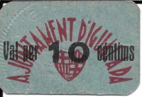 Billetes - EspaÃ±a - II RepÃºblica (1931 - 1939) - Locales - CataluÃ±a - 1259 - mbc - 1937 - Igualada - 10 ct