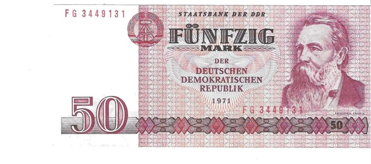 Billetes - Europa - Alemania Oriental - 30 - SC - 1971 - 50 marcos - DDR - Num.ref: FG3449131 - Click en la imagen para cerrar