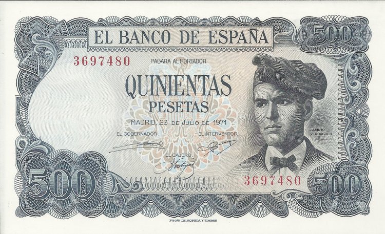Billetes - España - Estado Español (1936 - 1975) - 500 ptas - 507 - sc - ss - 23/07/1971 - ref:3697480 - Click en la imagen para cerrar