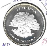 Monedas - Africa - Santa Helena - - 1977 - 25 pence - plata - proof